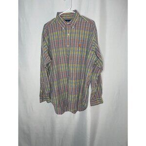 Ralph Lauren Mens Plaid Button-Down Shirt Multi-Color Size L Cotton Long Sleeve
